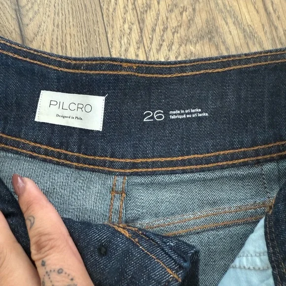 Pilcro Wide-Leg Flare Jeans - Deep Blue - Picture 4 of 6